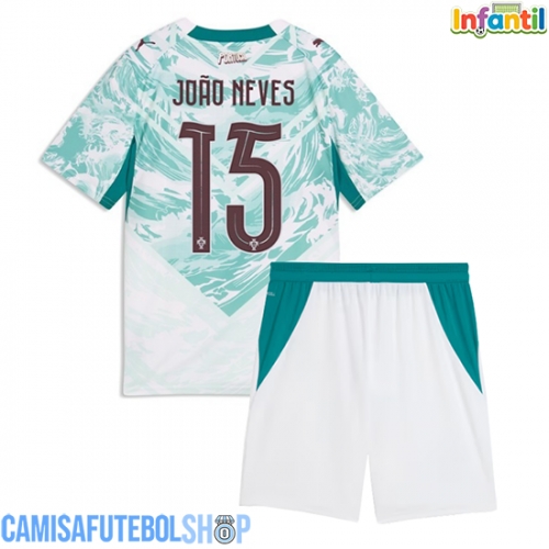Camisa de time de futebol Portugal Joao Neves #15 Replicas 2º Equipamento Infantil Mundo 2026 Manga Curta (+ Calças curtas)